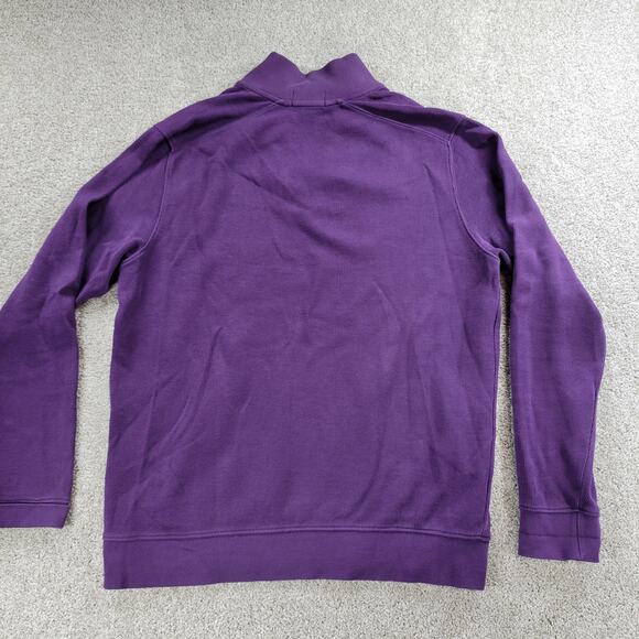 Southern Tide The Skip Jack Sweater Mens M Purple Ribbed Knit 1/4 Zip Logo - Picture 3 of 15